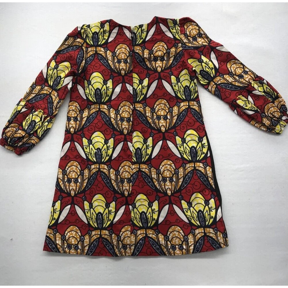 Fantabela Women's Dress Shirt Size 38 African Print Puff Sleeve Multicolor - Picture 8 of 16